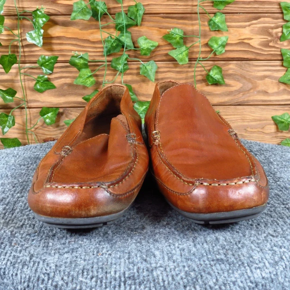 Rockport K55807 Mens Loafer Size 12 Driving Shoe Tan Leather Slip On Moc Toe
